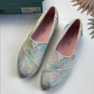 NIB Toms Alpargata Indio White Multi Tie Dye Canvas - Size 9.5